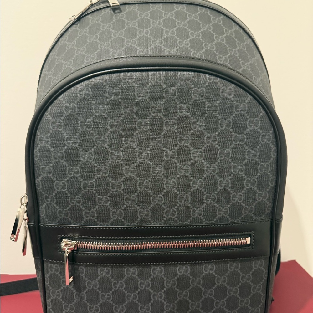 Gucci Black Monogram Backpack - Picture 2 of 8